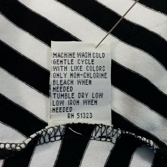 Kenneth Cole Black Stripe Twist Front Sleeveless A-Line Dress Womens Small Pet. - Picture 9 of 11